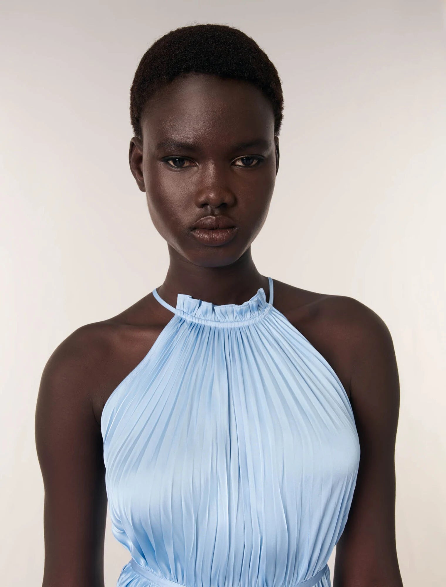 Blue Sky-Pleated maxi dress