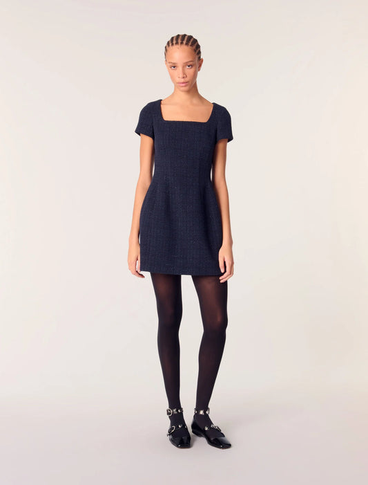 Short tweed dress Navy