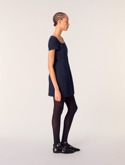 Short tweed dress Navy