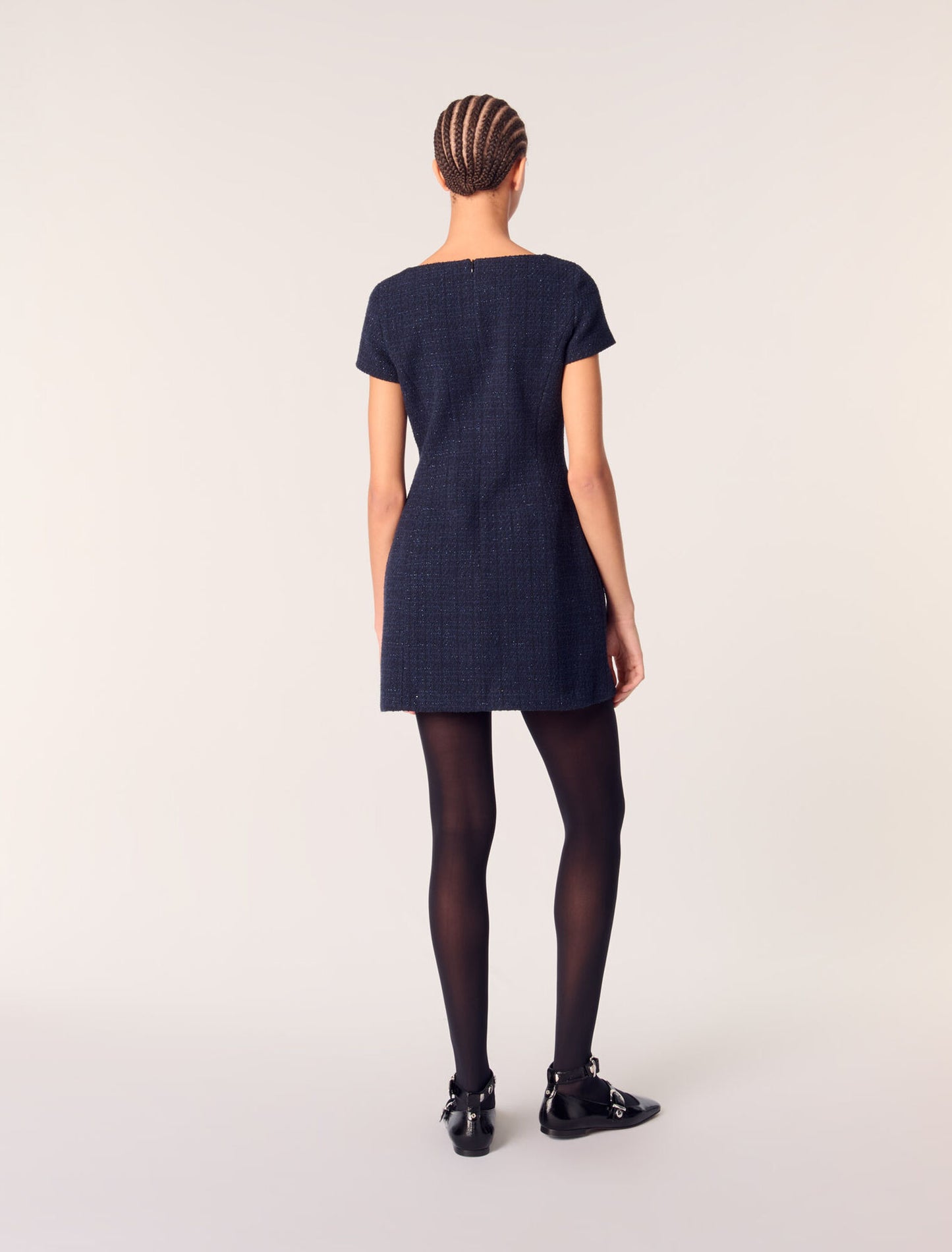 Short tweed dress Navy