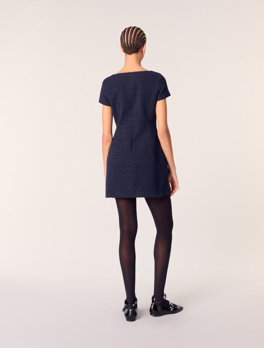 Short tweed dress Navy