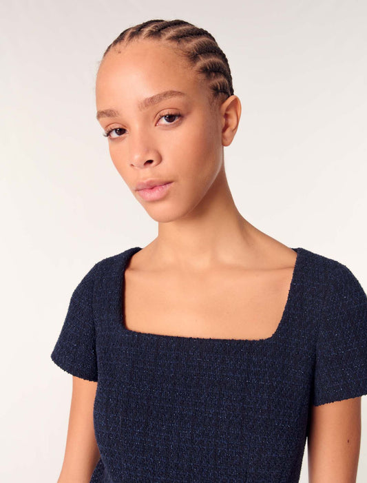 Short tweed dress Navy