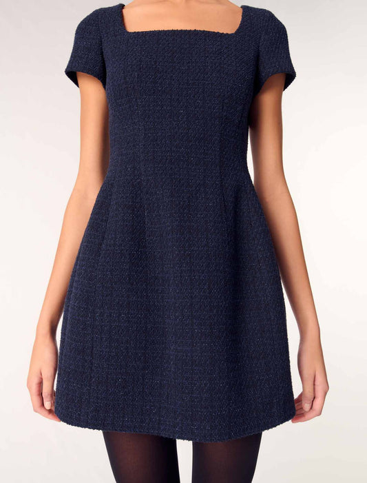 Short tweed dress Navy