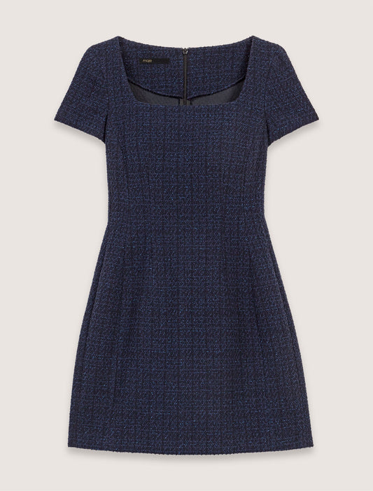 Short tweed dress Navy