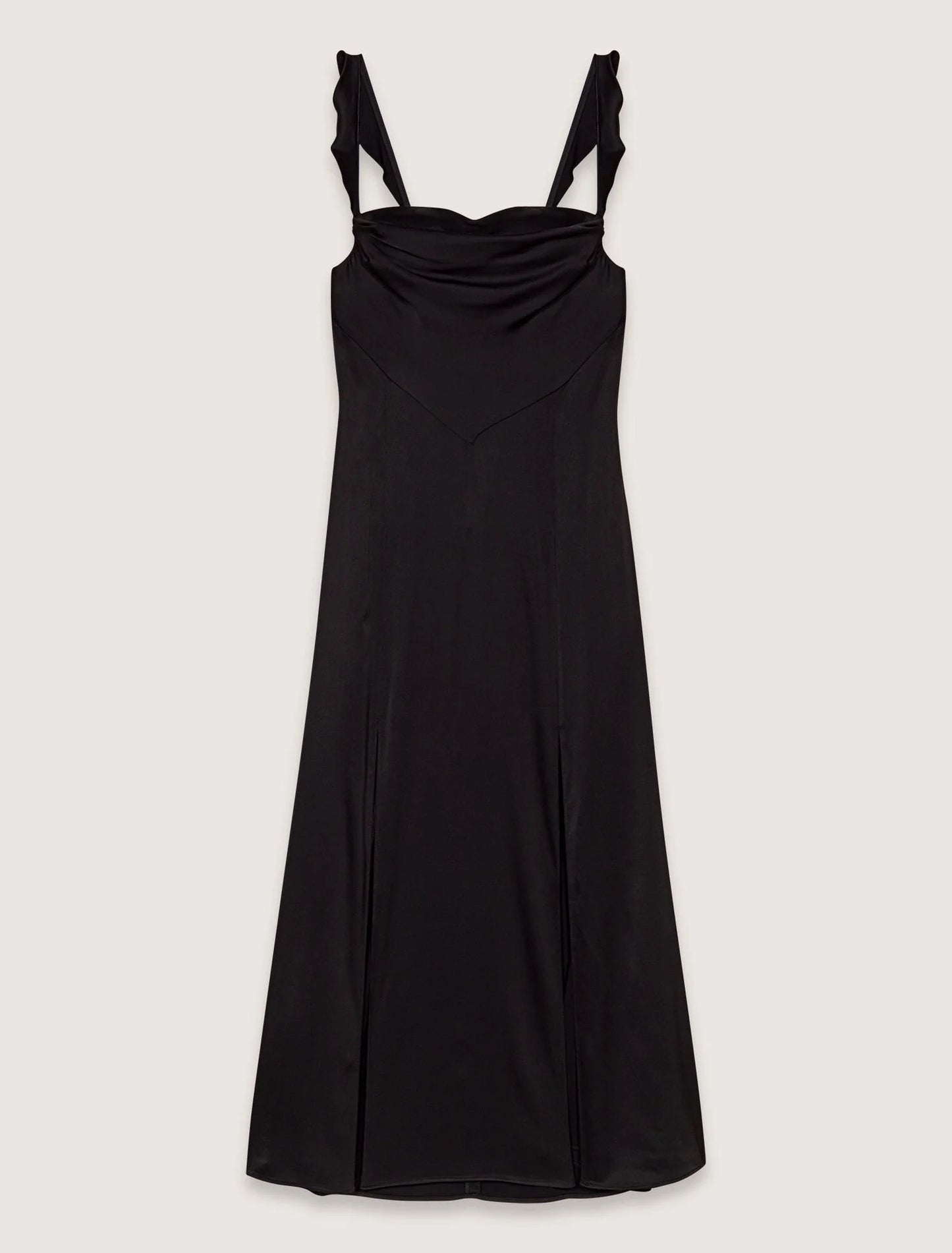 Black-Satin-look maxi dress