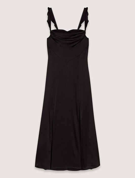 Black-Satin-look maxi dress