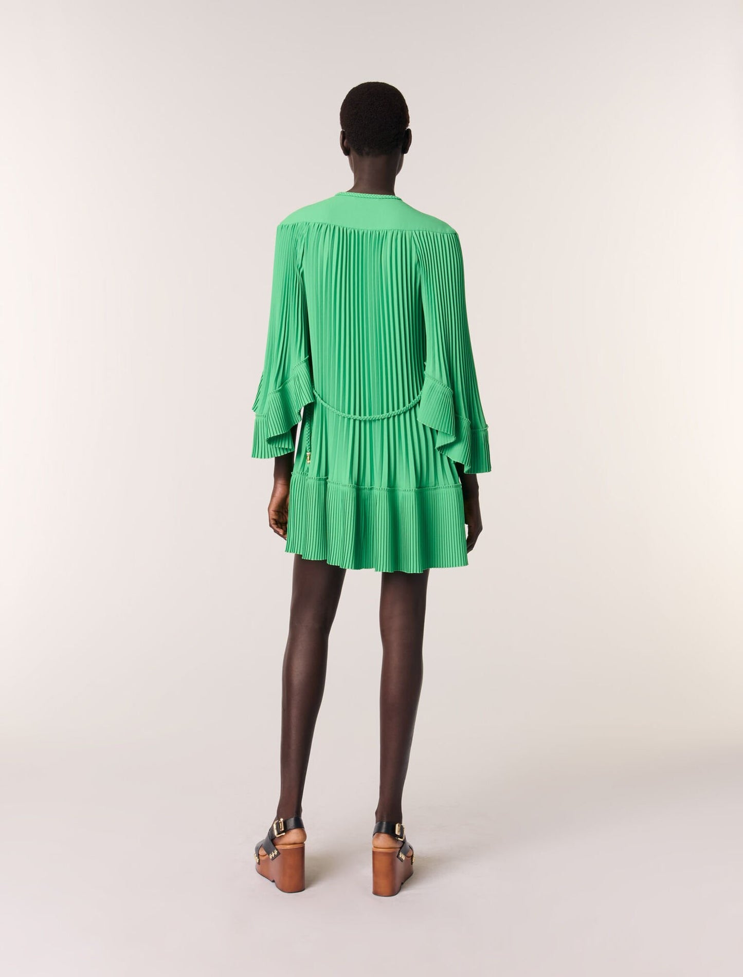 Green Short pleated dress