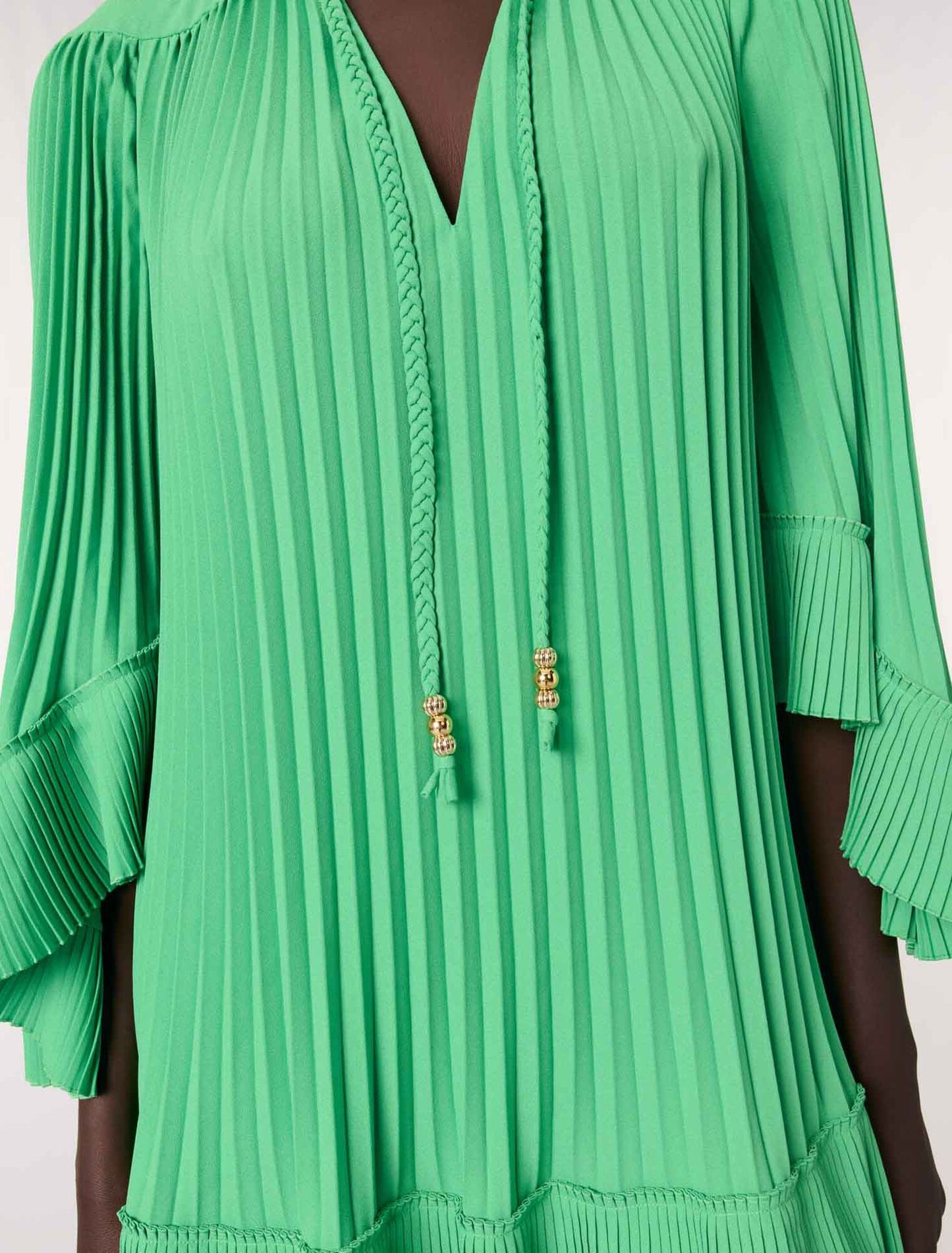 Green Short pleated dress