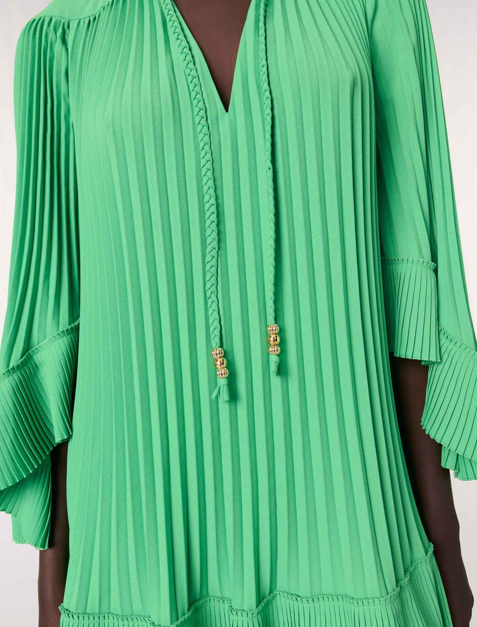 Green Short pleated dress