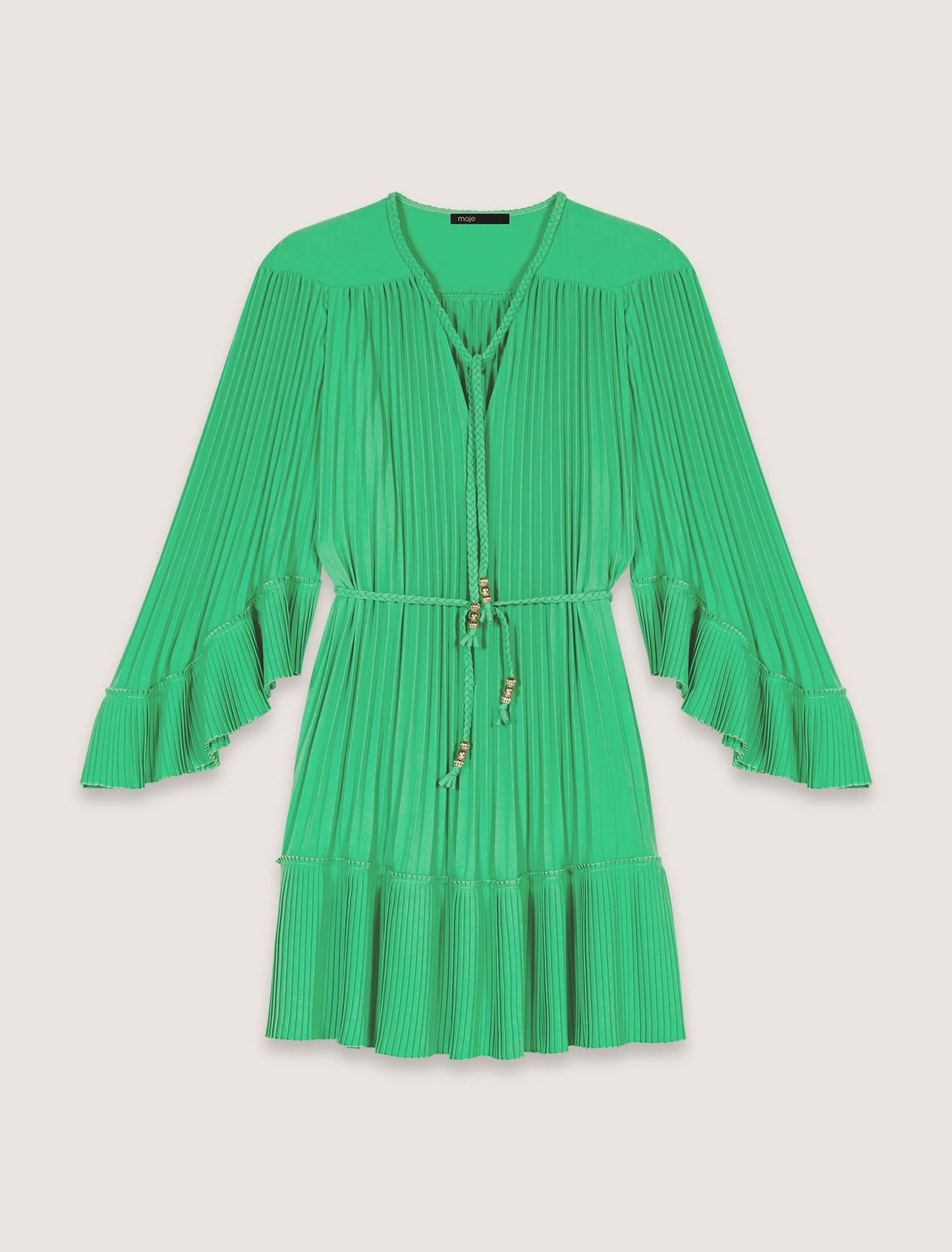 Green Short pleated dress