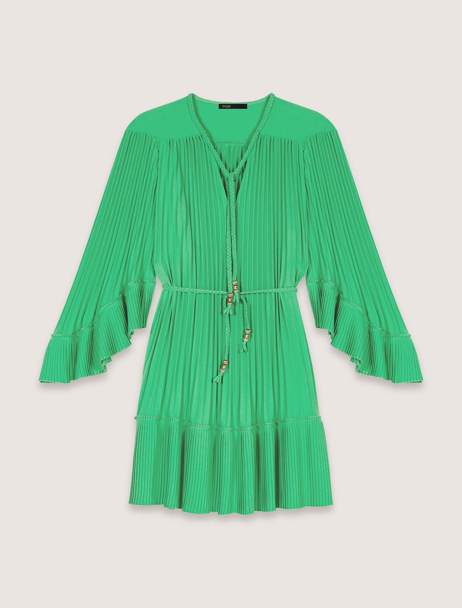 Green Short pleated dress