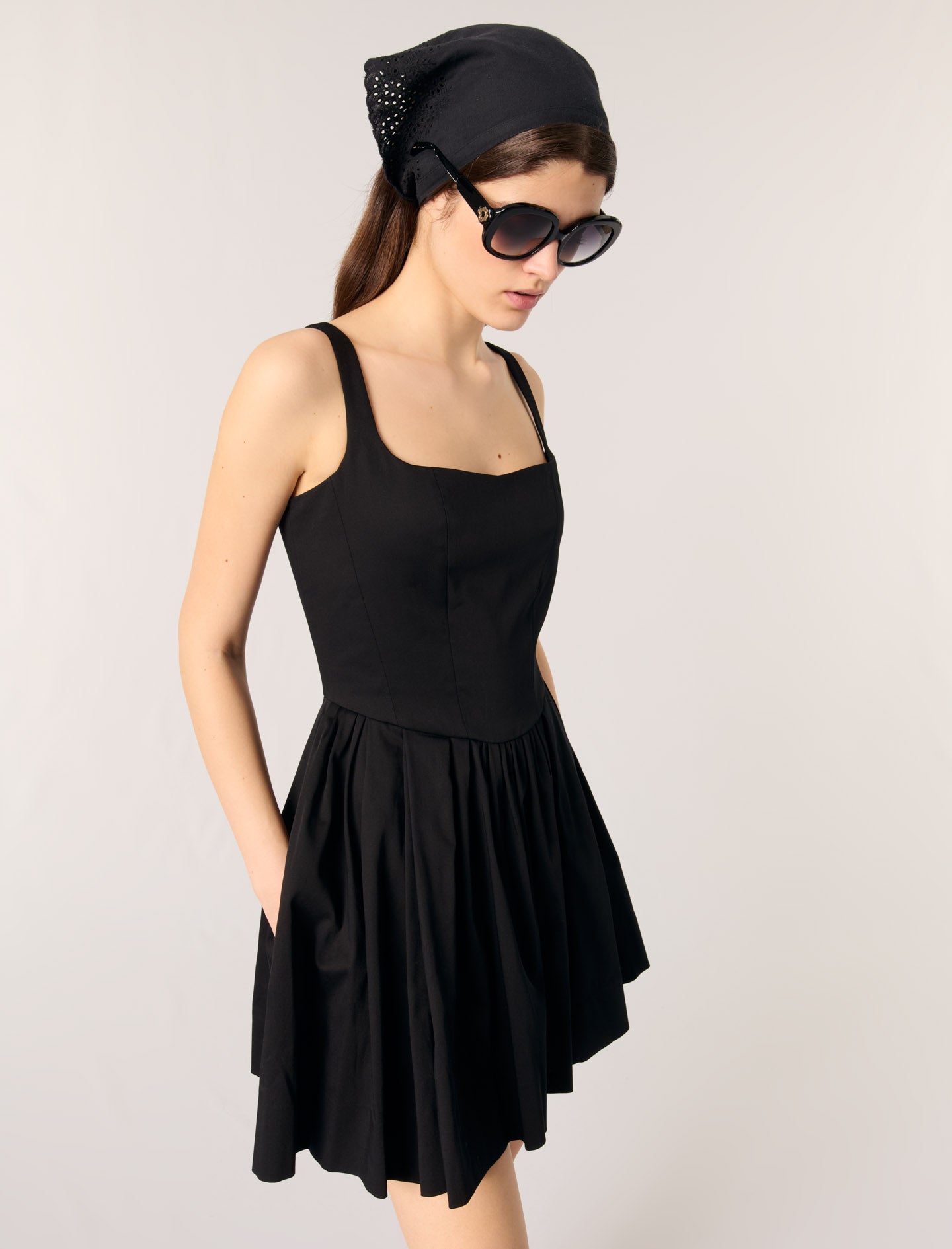 Black-Short cotton dress