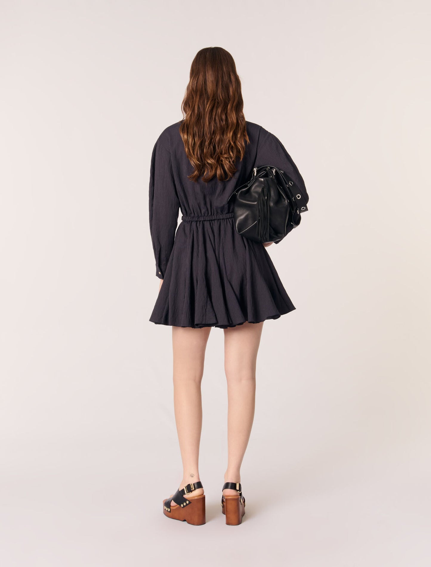 Navy-Short crepe dress