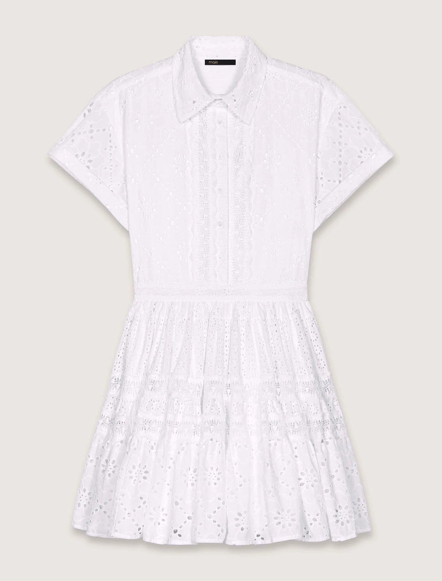 White-Embroidered babydoll dress