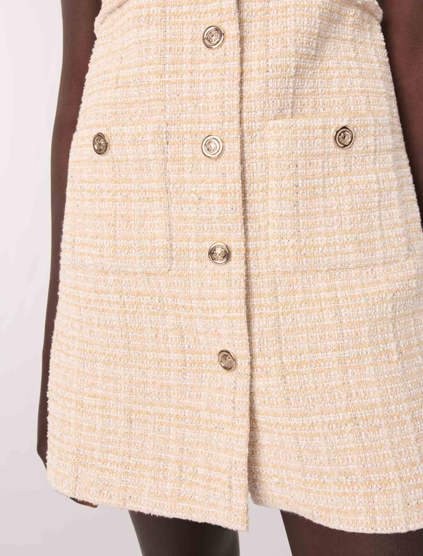 Beige-Short tweed dress