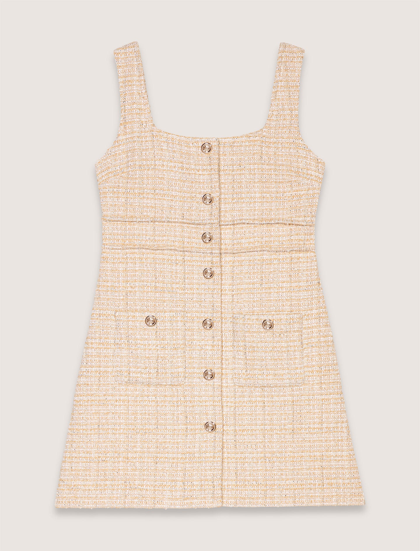 Beige-Short tweed dress