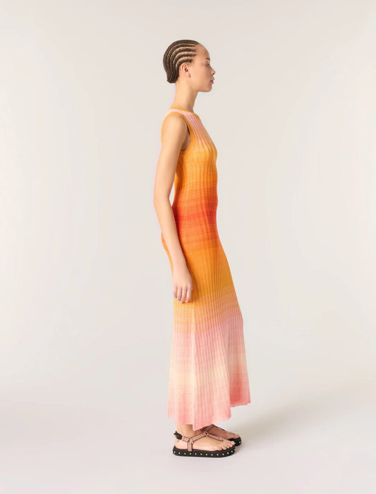 Tie-dye knit maxi dress