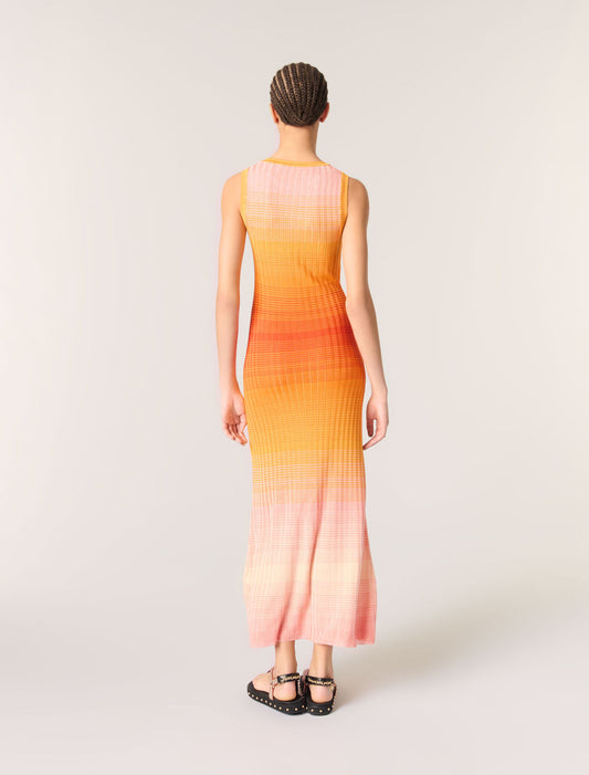 Tie-dye knit maxi dress