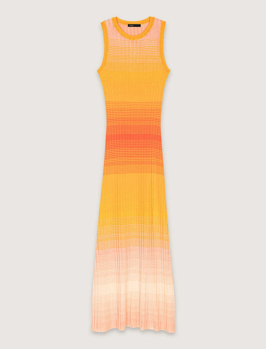 Tie-dye knit maxi dress