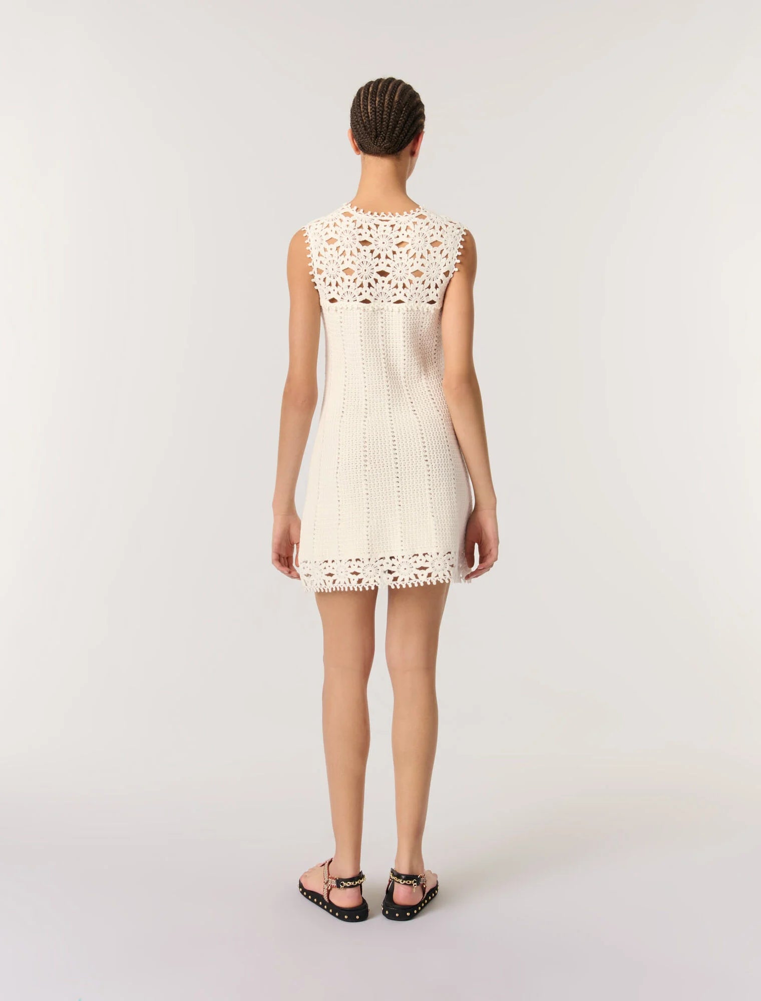 White-Short crochet dress