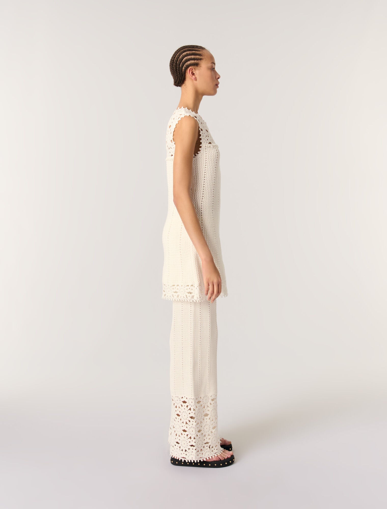 White-Short crochet dress