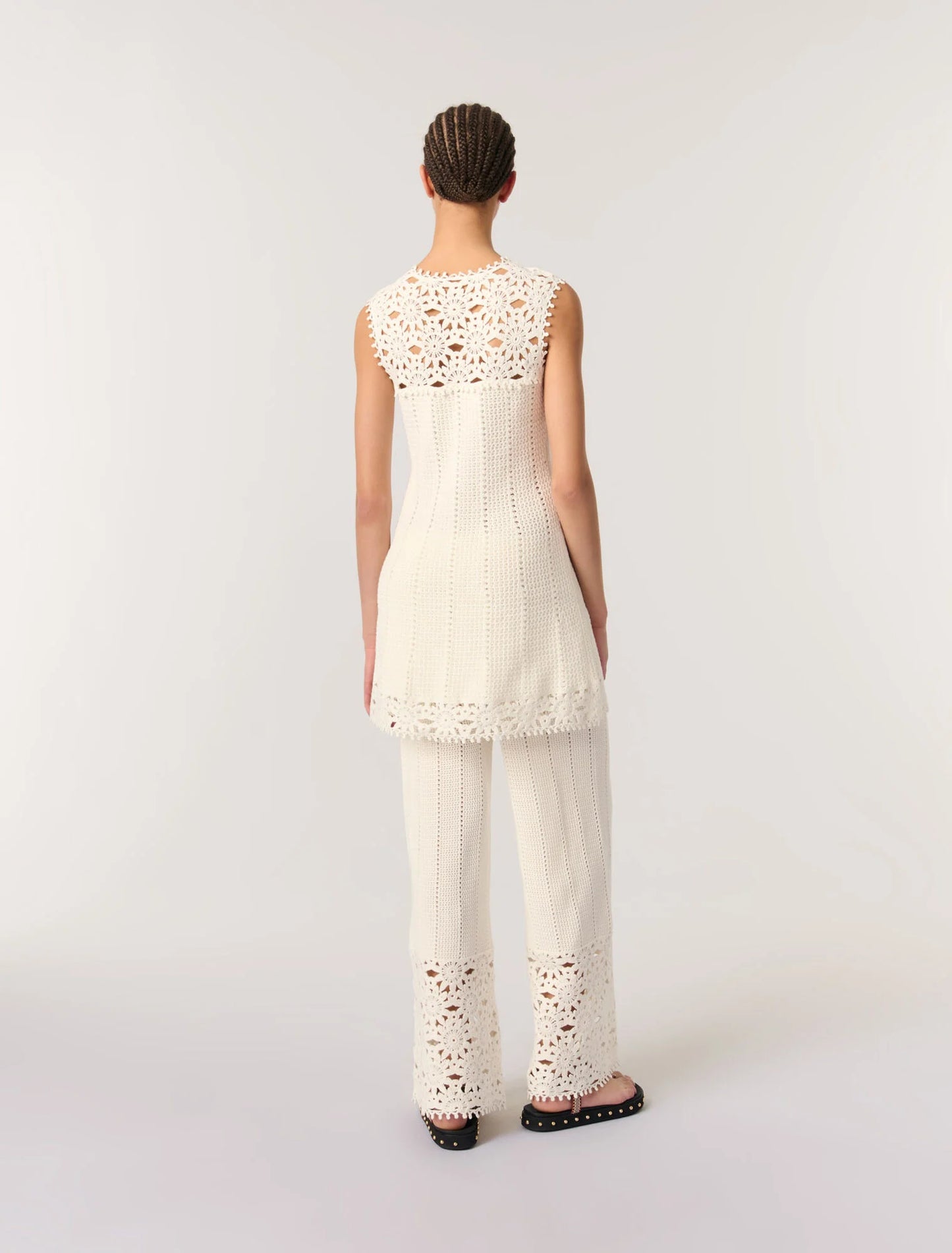 White-Short crochet dress
