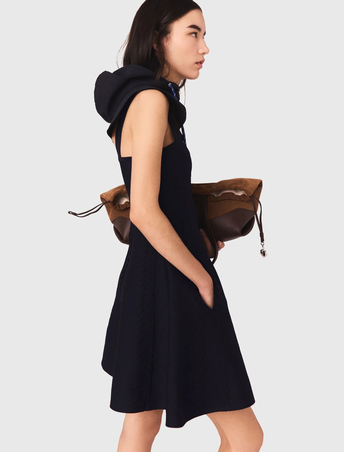 Short babydoll knit dress Navy