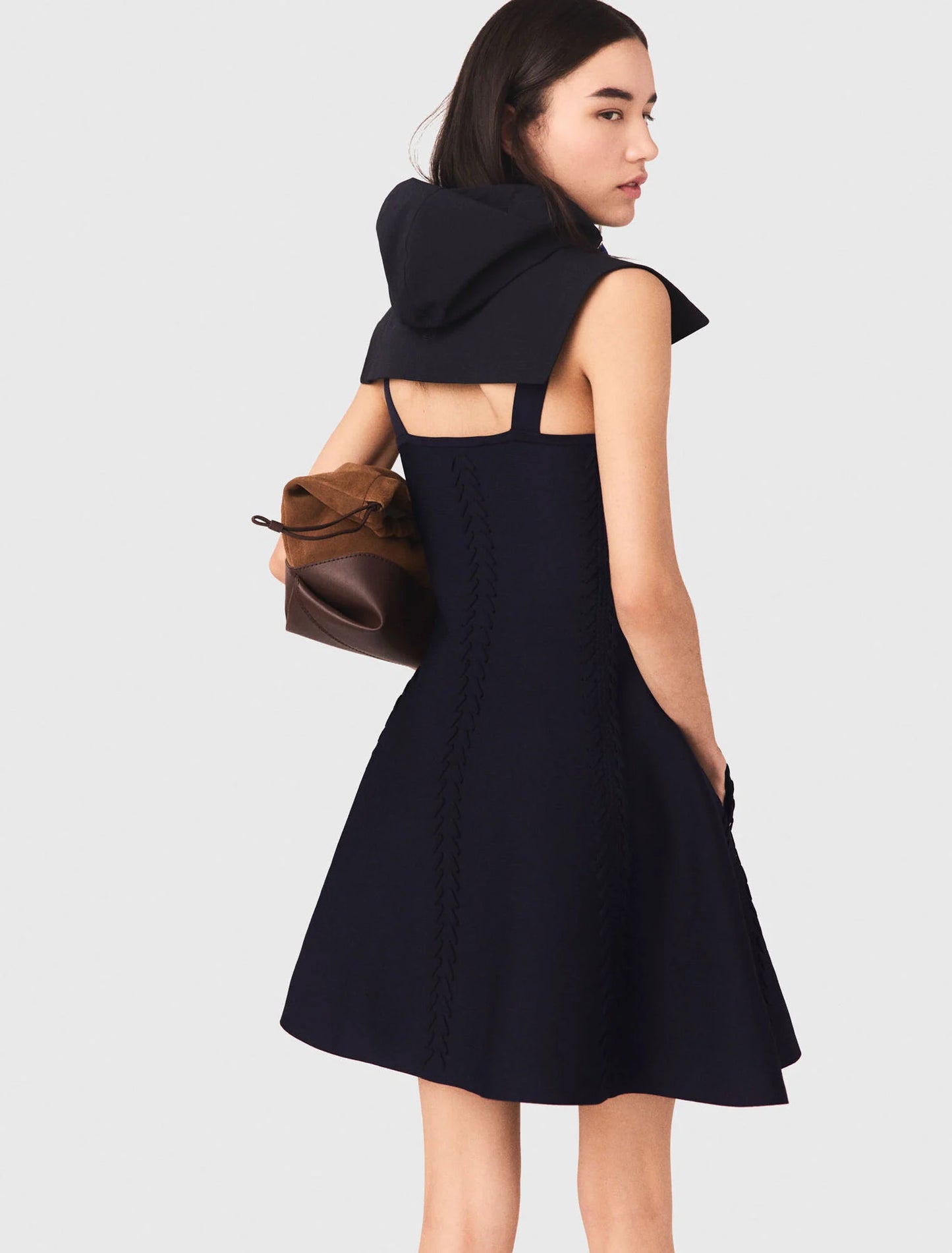 Short babydoll knit dress Navy
