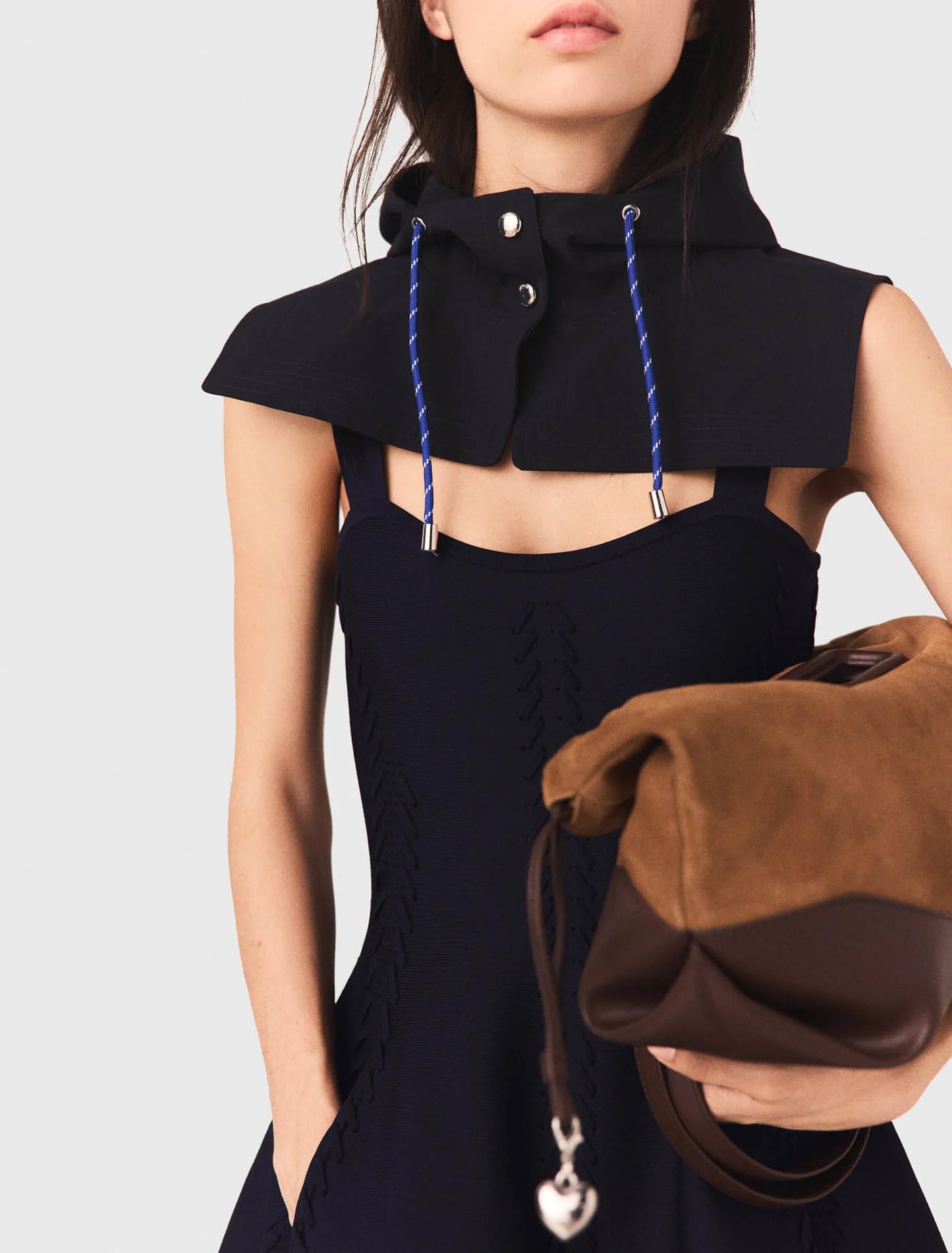 Short babydoll knit dress Navy