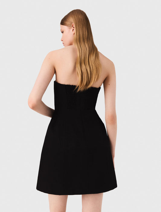 Black Short linen bustier dress