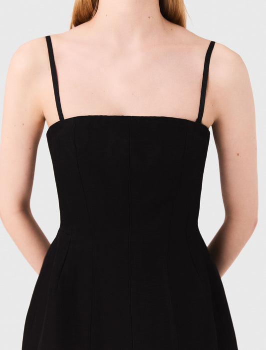 Black Short linen bustier dress
