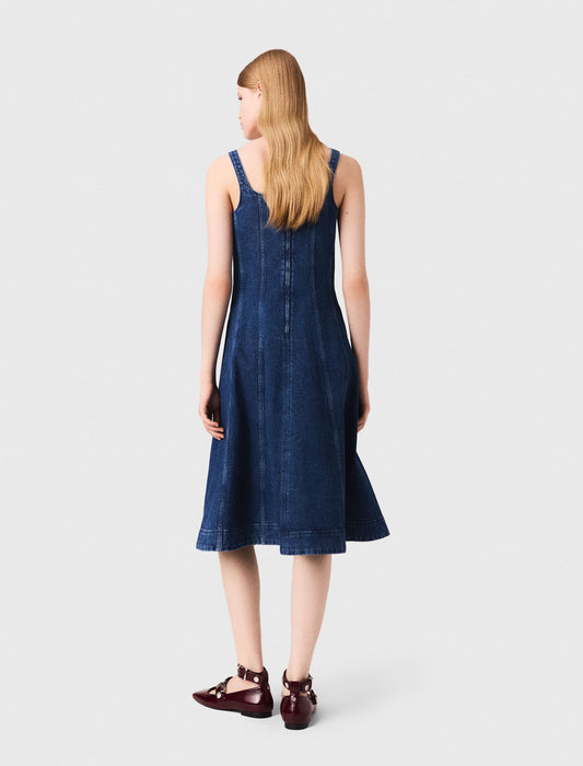 Denim Blue Long denim babydoll dress