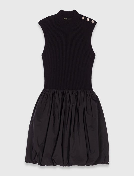 Short mesh and taffeta dress