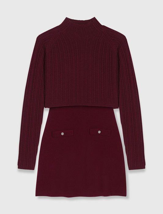 Knit dress with removable jumper
