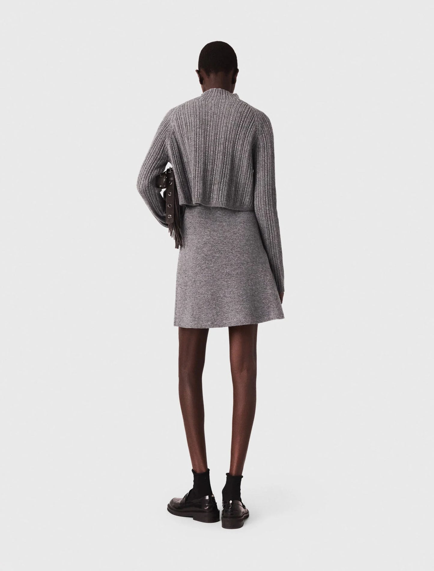 Knit dress with removable jumper