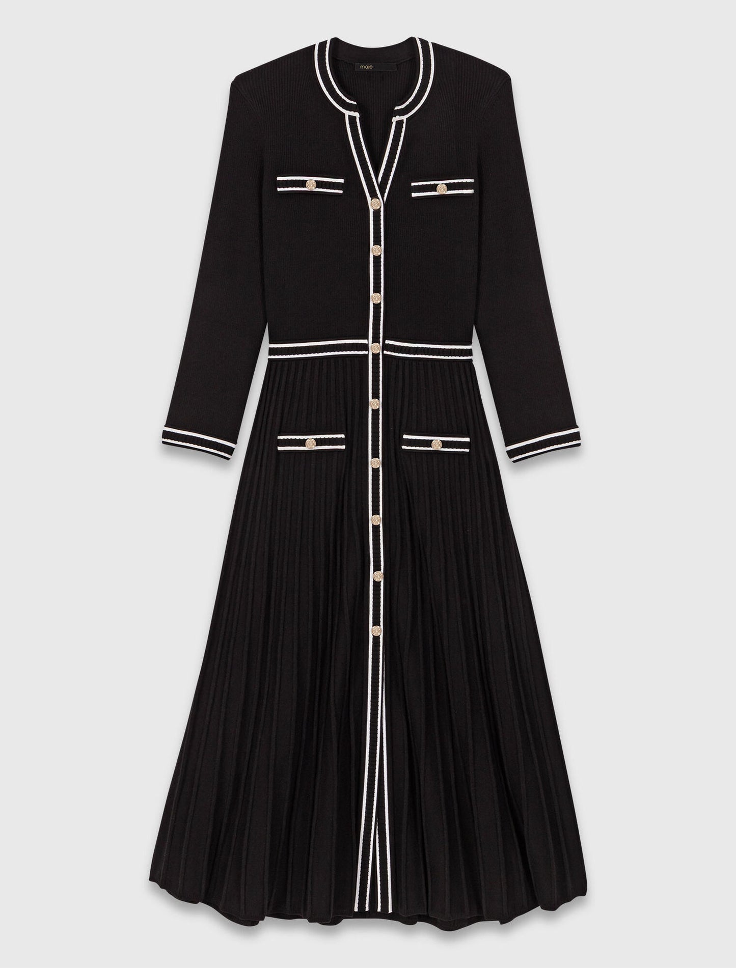 Knit midi dress Black