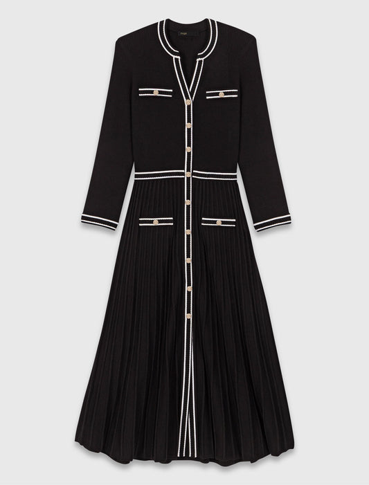 Knit midi dress Black