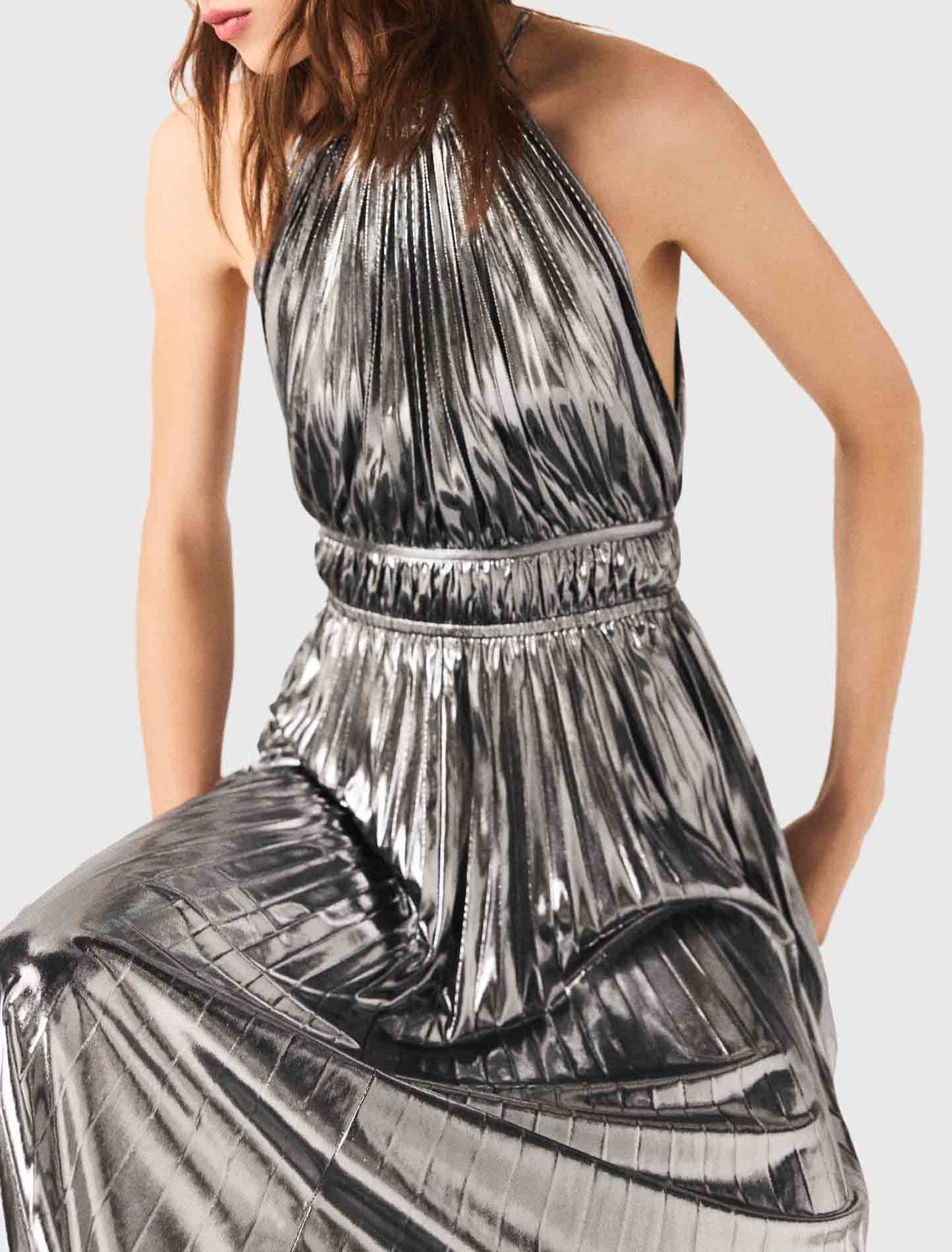Pleated maxi dress