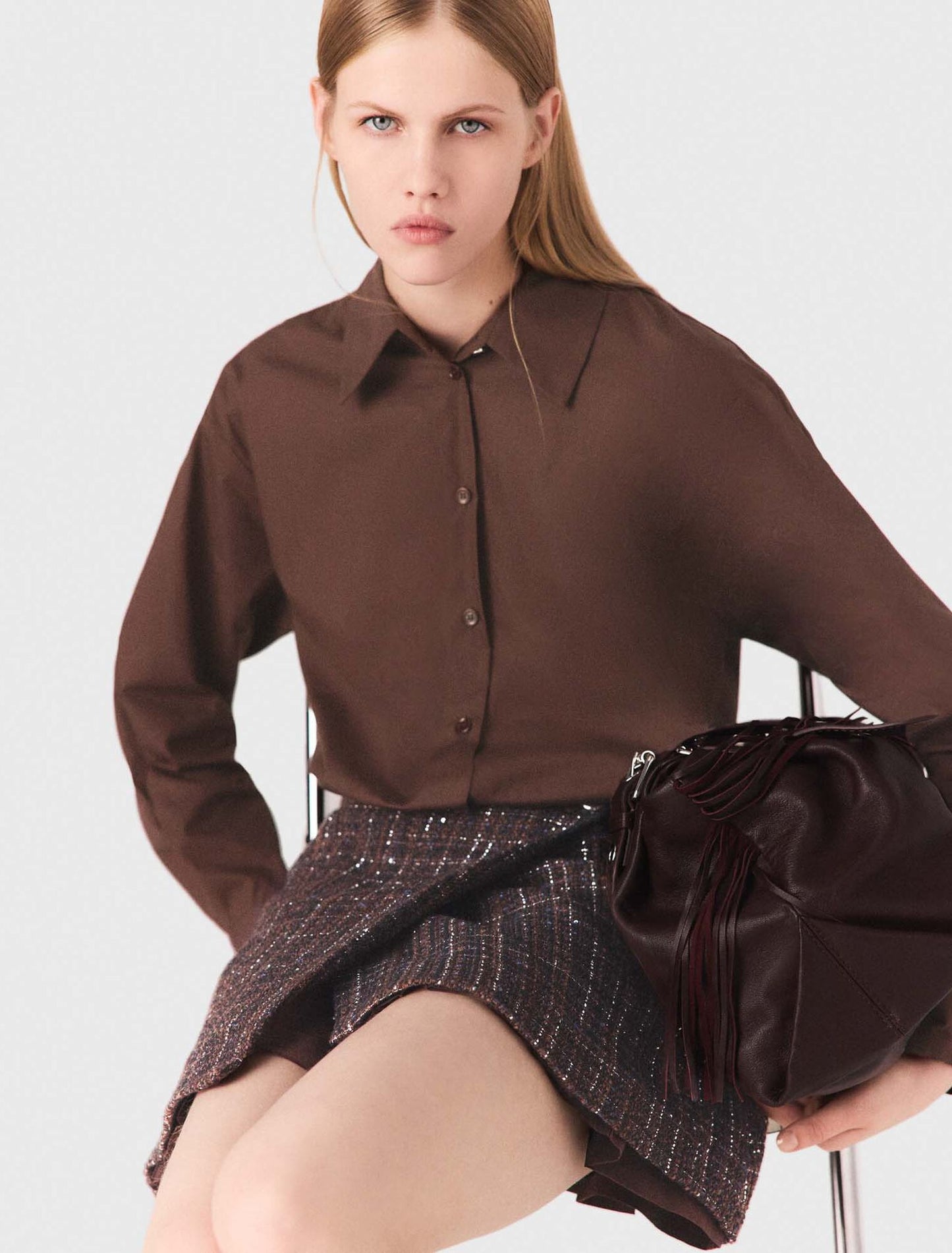 Two-in-one short dress Brown