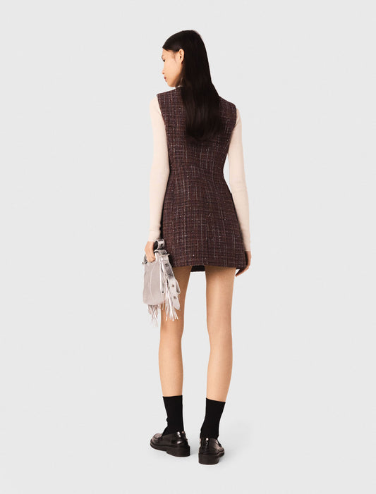 Short tweed dress Brown