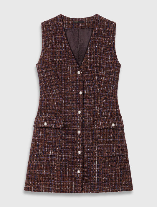 Short tweed dress Brown