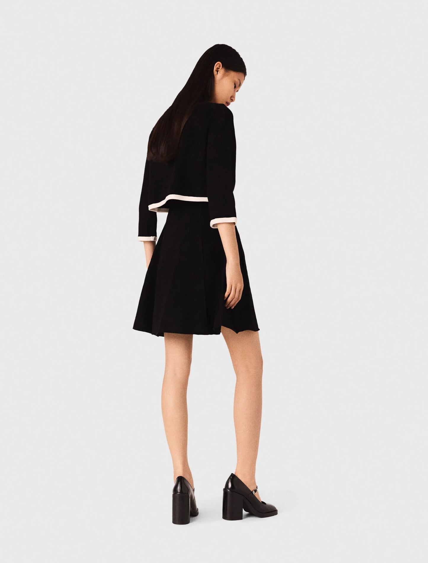 2-in-1 velvet-effect dress Black