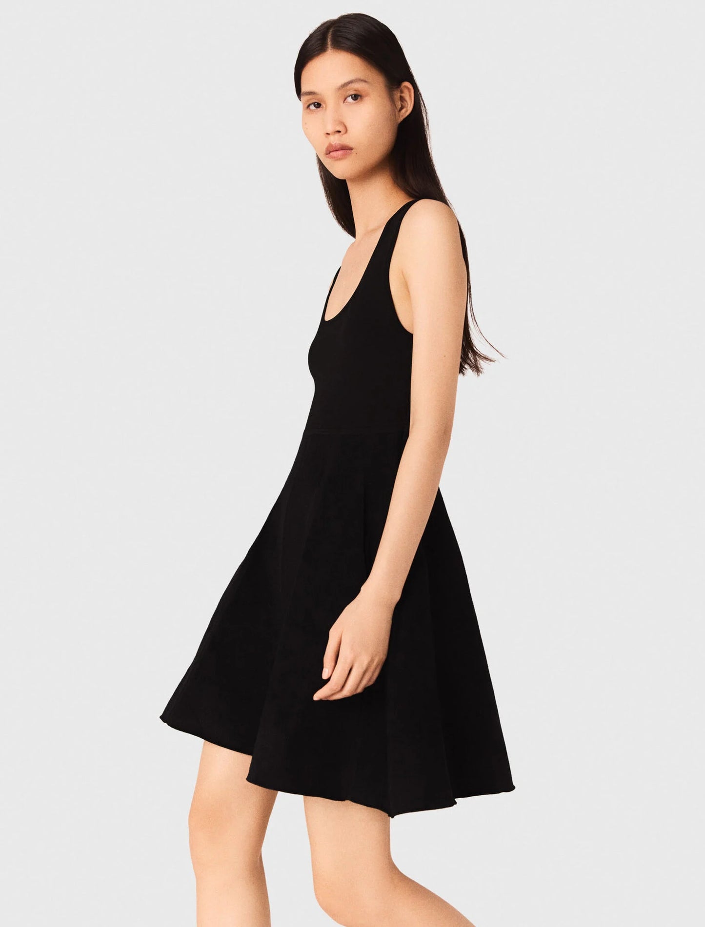 2-in-1 velvet-effect dress Black