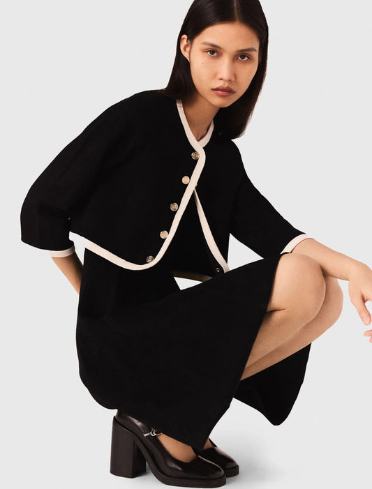 2-in-1 velvet-effect dress Black