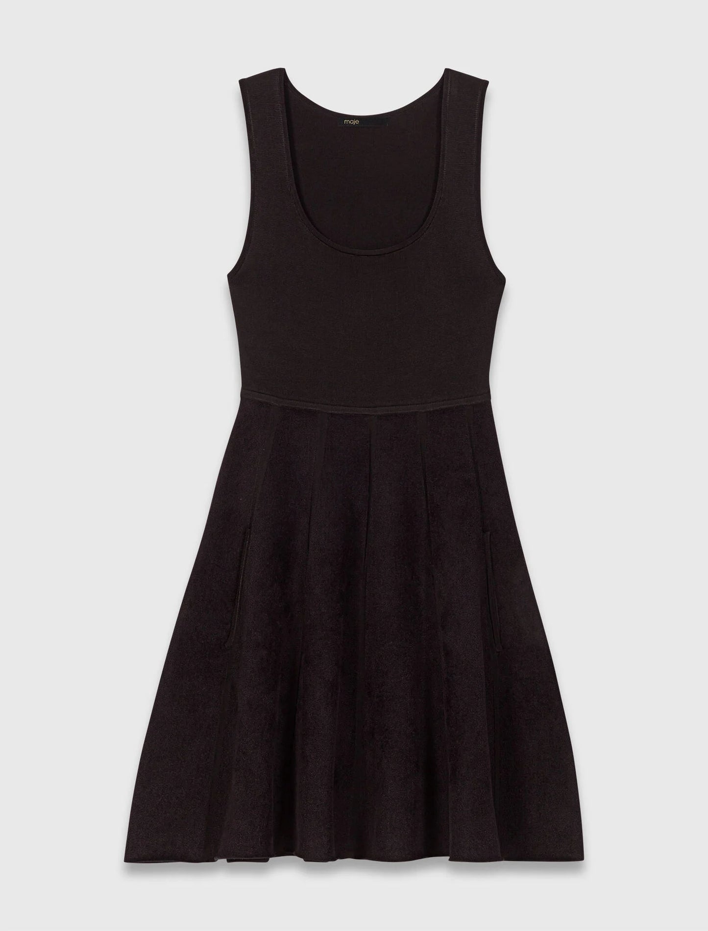 2-in-1 velvet-effect dress Black