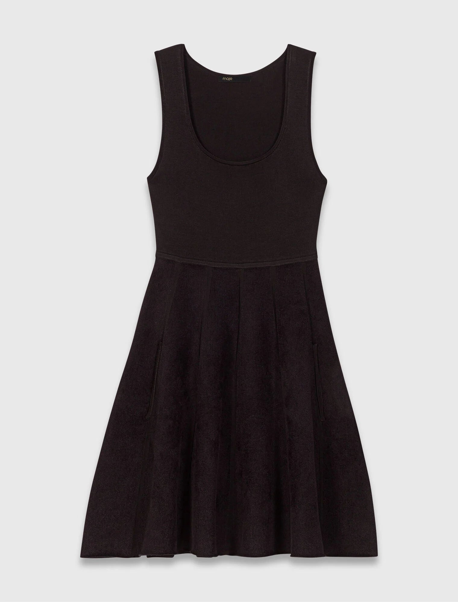 2-in-1 velvet-effect dress Black