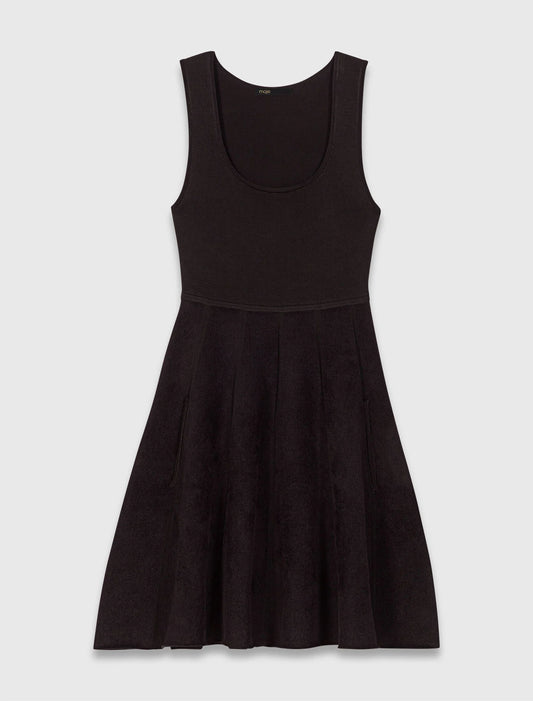 2-in-1 velvet-effect dress Black