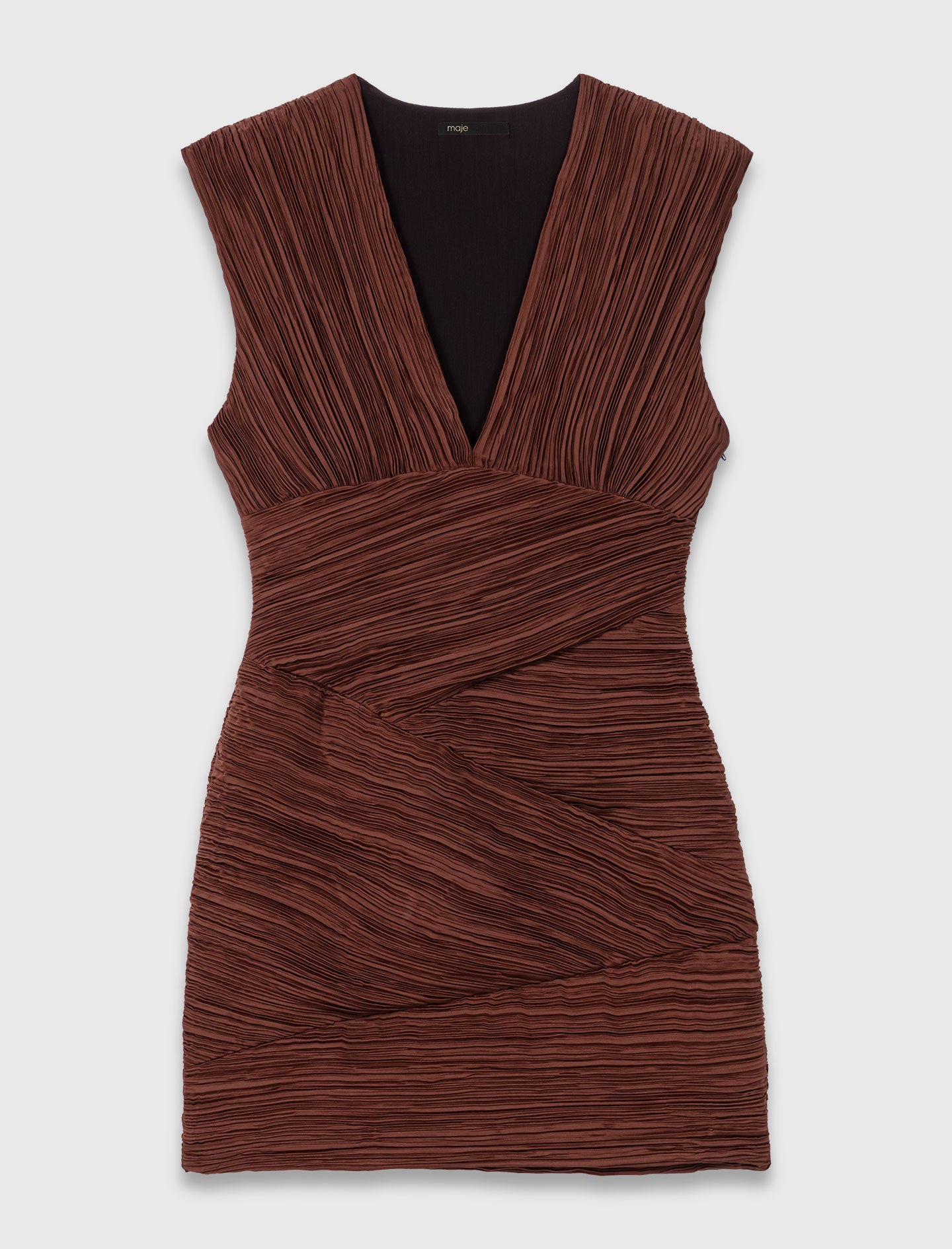 Short pleated dress Brown