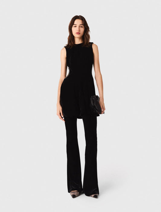 Short velvet dress Black