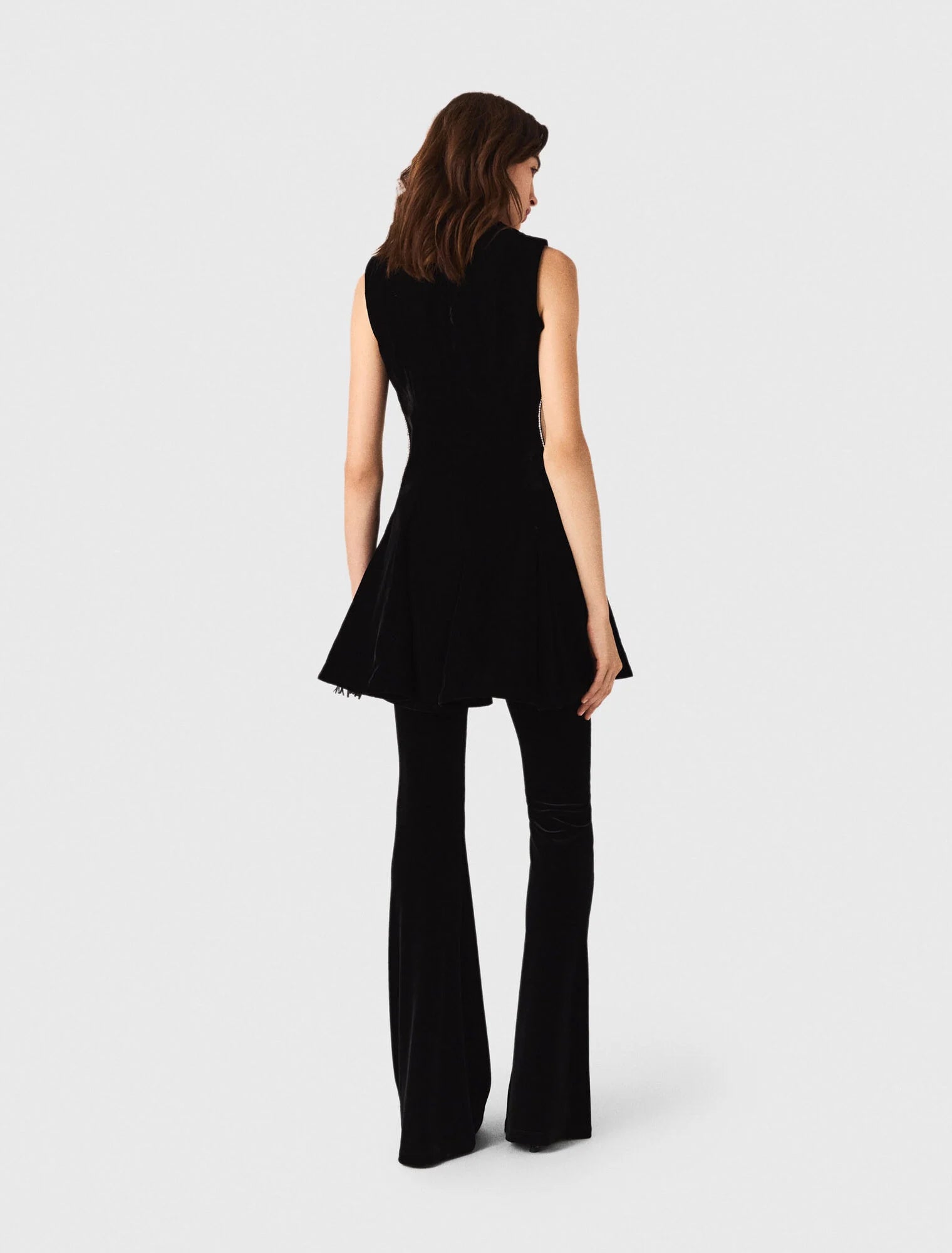 Short velvet dress Black